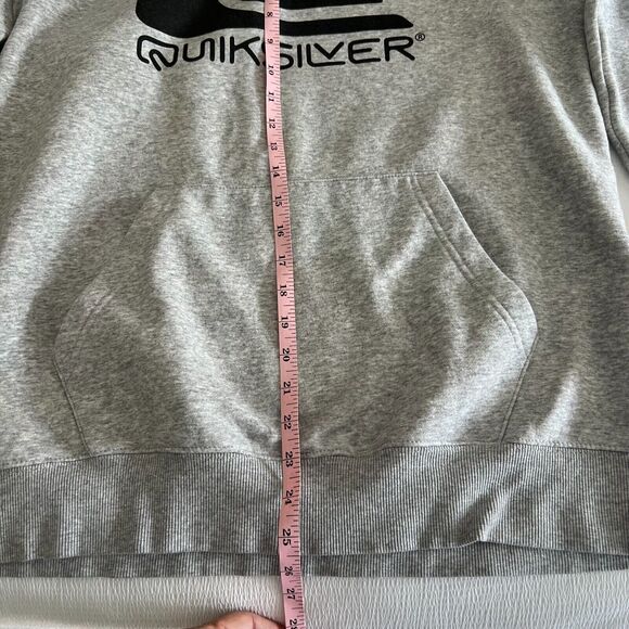 Quiksilver Signature Hoodie Sweatshirt Unisex L Gray - Picture 6 of 8